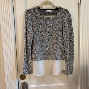 Calvin Klein Black and White Textured Top